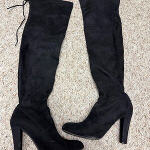 Steve Madden Black Over-The-Knee Suede High Heel Boots
